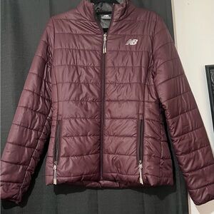 New Balance Women's Deep Burgundy Puffer Coat